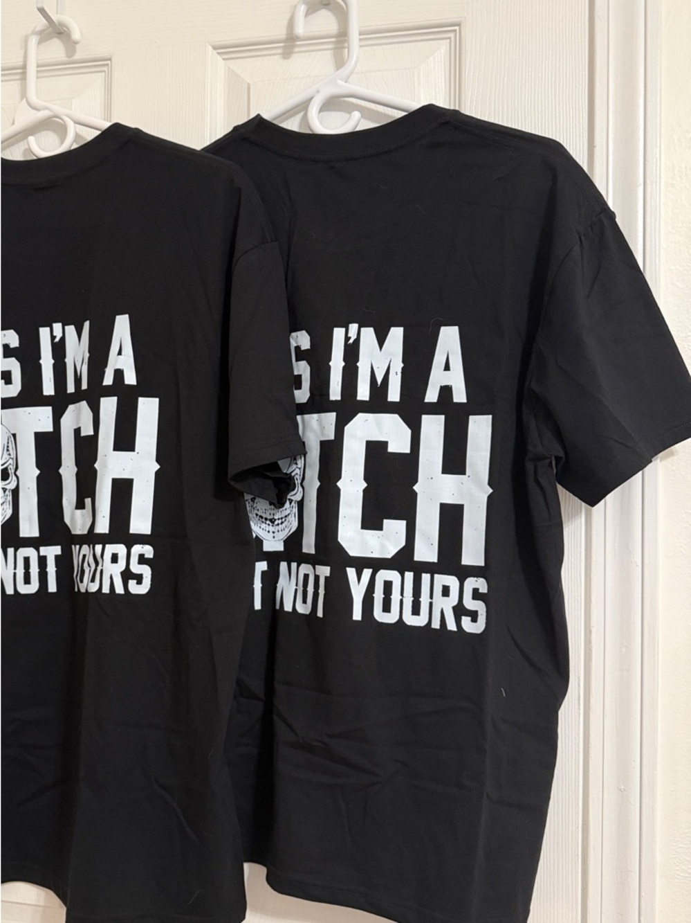 Biker Short-Sleeve Tee - 'Yes I'm A B****' Print